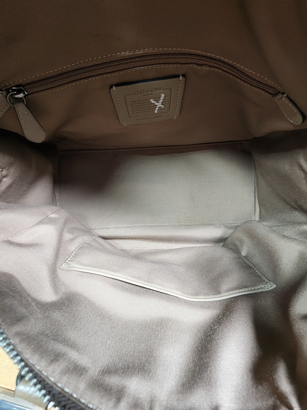 COACH Pebbled Leather Satchel Handbag in Taupe - Picture 5 of 9